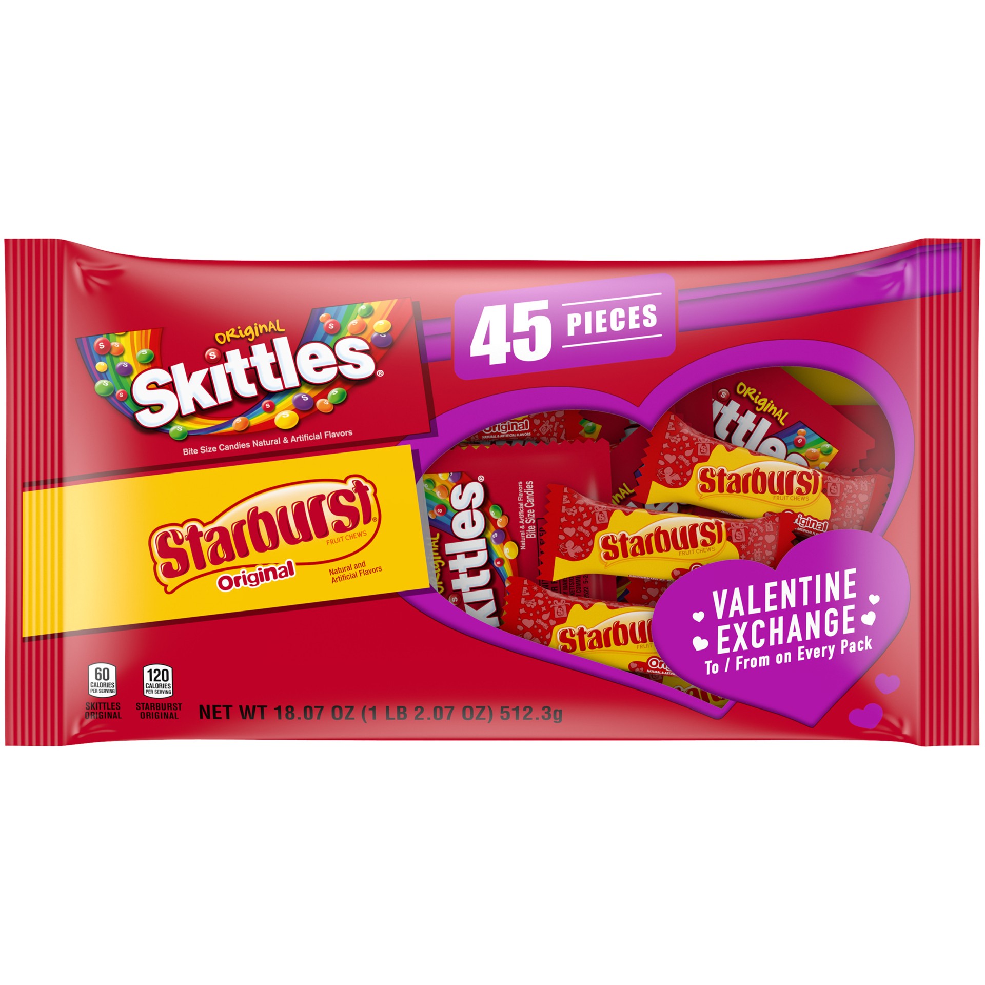 slide 1 of 10, Mixed SKITTLES & STARBURST Fun Size Assorted Valentine Candy, 18.07 oz Bag, 18.07 oz