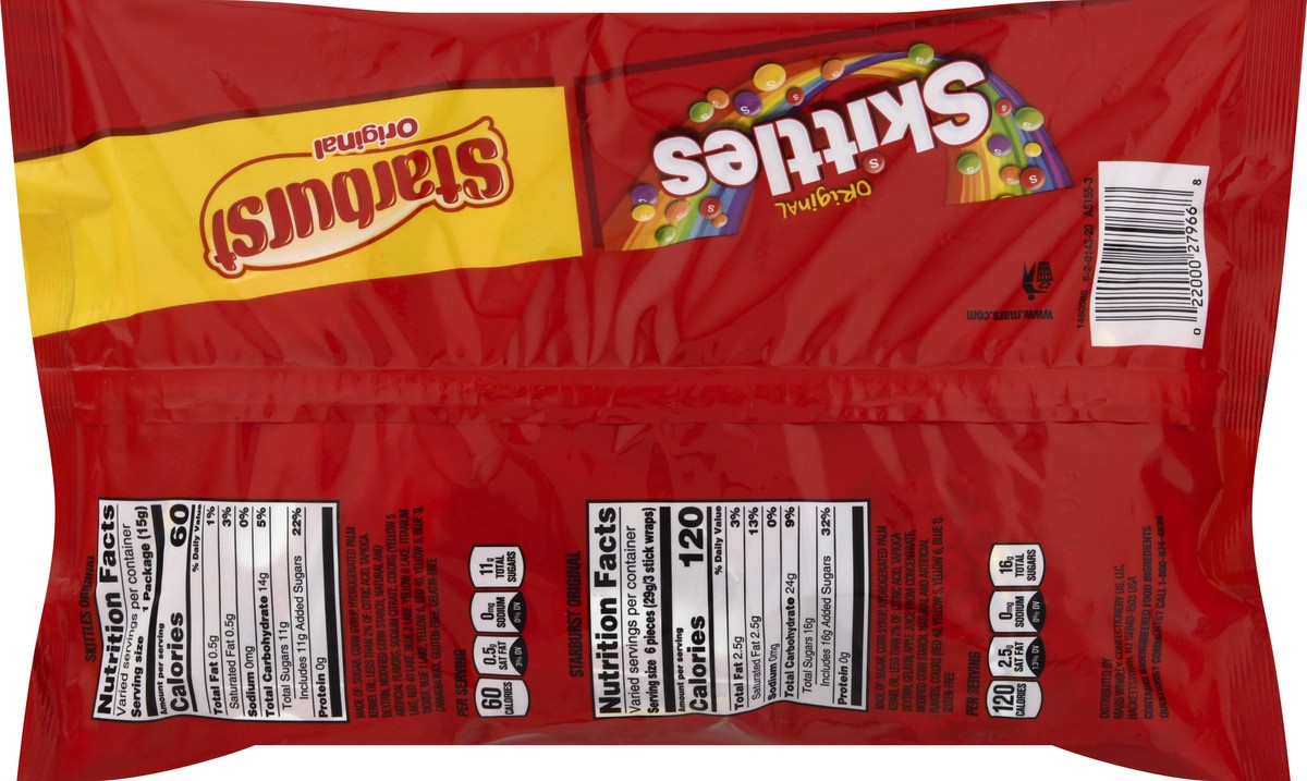 slide 9 of 10, Mixed SKITTLES & STARBURST Fun Size Assorted Valentine Candy, 18.07 oz Bag, 18.07 oz