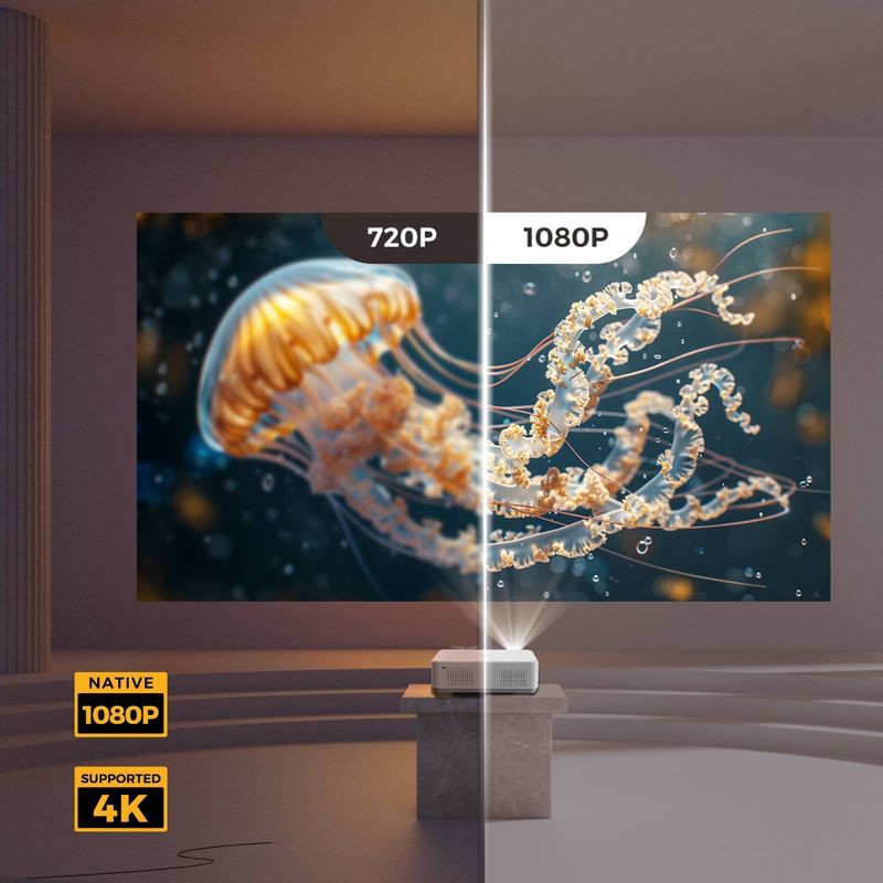 slide 9 of 11, Vankyo Leisure 570D 1080P Projector with Built-In Streaming Content Full HD: Freestanding Adjustable Focus, 1 ct