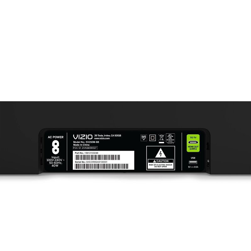 slide 17 of 19, VIZIO 2.1 Soundbar Wireless Subwoofer with Dolby Atmos and DTS:X - (SV210M-08), 1 ct