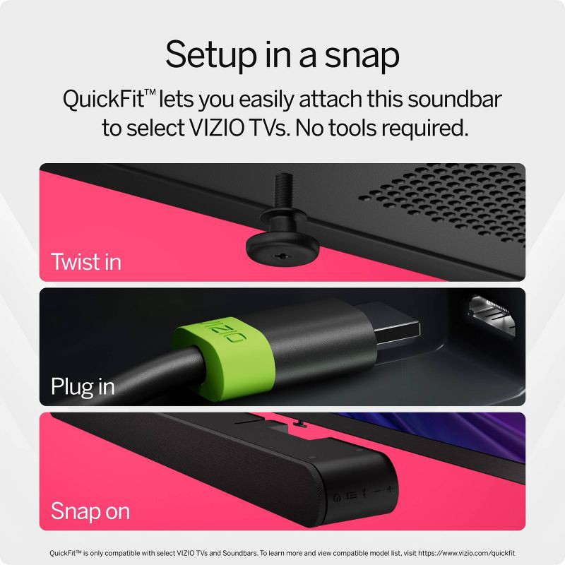 slide 11 of 19, VIZIO 2.1 Soundbar Wireless Subwoofer with Dolby Atmos and DTS:X - (SV210M-08), 1 ct