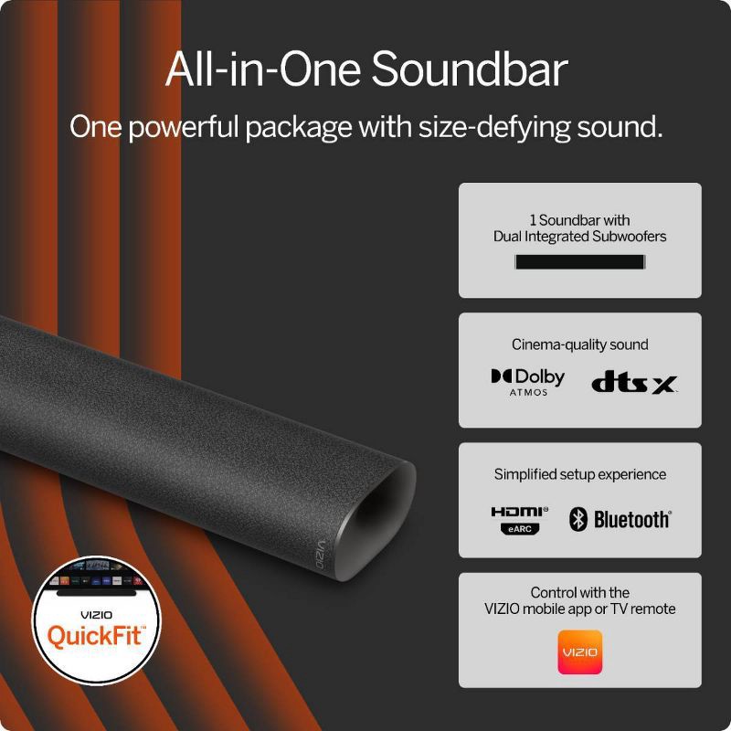 slide 2 of 18, VIZIO 2.1 All-in-one Soundbar w/ Dolby Atmos - (SV210D-08), 1 ct