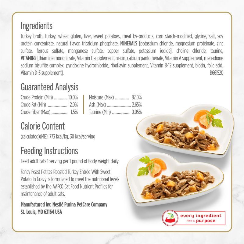 slide 6 of 10, Purina Fancy Feast Entree Roasted Turkey Flavor Wet Cat Food - 2.8oz, 2.8 oz