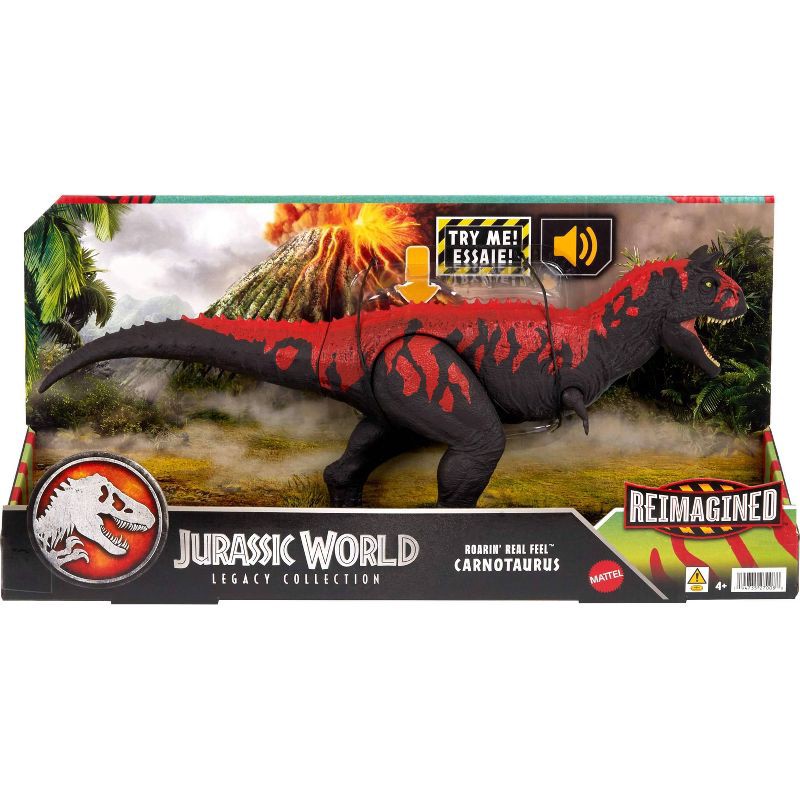 slide 2 of 6, Jurassic World Legacy Collection Reimagined Roarin' Real Feel Carnotaurus Action Figure, 1 ct