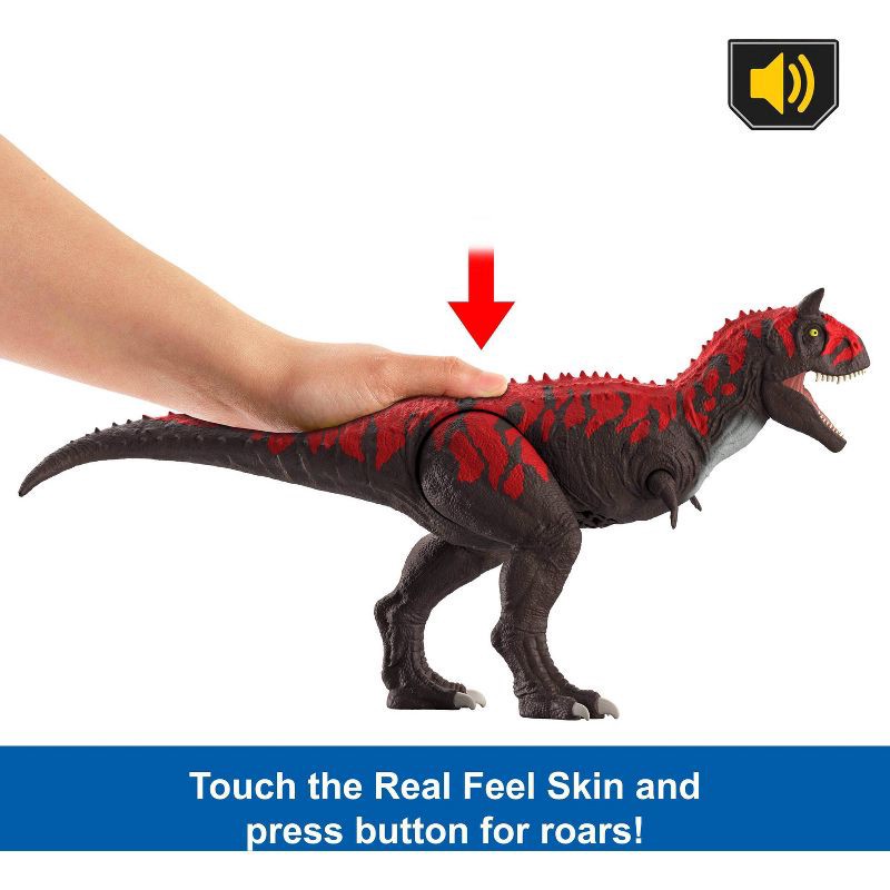 slide 4 of 6, Jurassic World Legacy Collection Reimagined Roarin' Real Feel Carnotaurus Action Figure, 1 ct