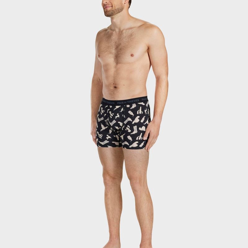 slide 5 of 9, Pair of Thieves Men's Cowboy Super Fit Boxer Briefs 2pk - Black L: Tagless, Knit, Full Waistband Elastic, 2 ct