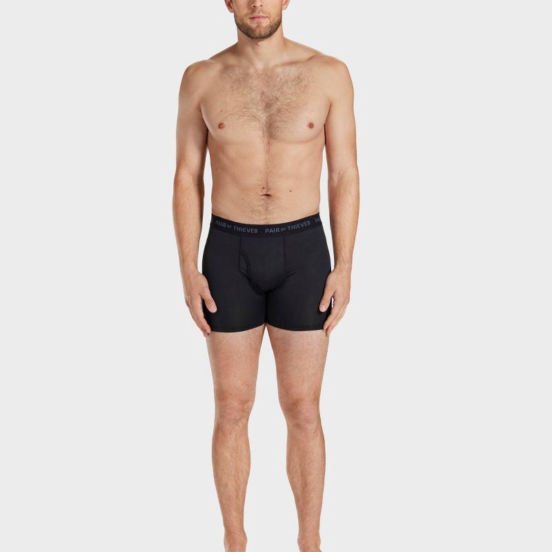 slide 8 of 9, Pair of Thieves Men's Cowboy Super Fit Boxer Briefs 2pk - Black L: Tagless, Knit, Full Waistband Elastic, 2 ct