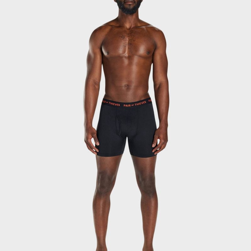 slide 7 of 10, Pair of Thieves Men's Super Fit Boxer Briefs 2pk - Black/Abstract M: Tagless, Flat Seams, Medium Size, 2 ct