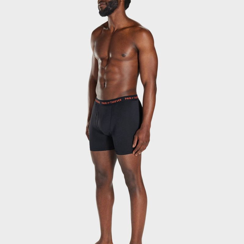 slide 9 of 10, Pair of Thieves Men's Super Fit Boxer Briefs 2pk - Black/Abstract M: Tagless, Flat Seams, Medium Size, 2 ct