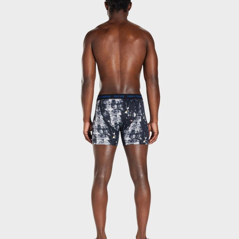 slide 6 of 10, Pair of Thieves Men's Super Fit Boxer Briefs 2pk - Black/Abstract XL: Tagless, Flat Seams, Knit Fabric, 2 ct