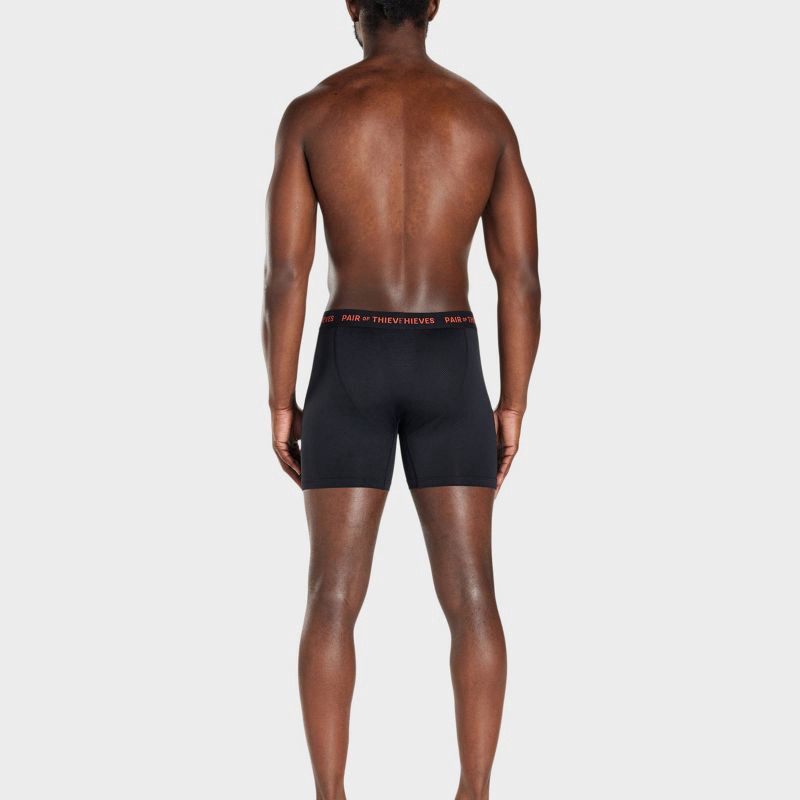slide 10 of 10, Pair of Thieves Men's Super Fit Boxer Briefs 2pk - Black/Abstract XL: Tagless, Flat Seams, Knit Fabric, 2 ct