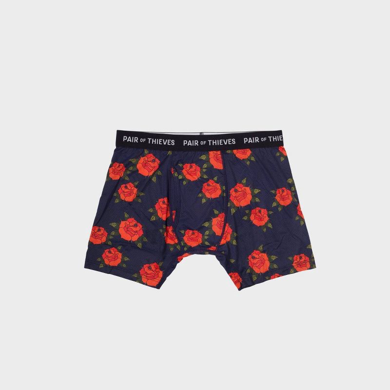 slide 2 of 8, Pair of Thieves Men's Floral Super Fit Boxer Briefs 2pk - Multi L: Tagless, Full Waistband Elastic, Knit, 2 ct