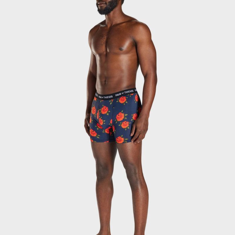 slide 7 of 8, Pair of Thieves Men's Floral Super Fit Boxer Briefs 2pk - Multi XL: Tagless, Knit, Full Waistband Elastic, 2 ct