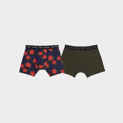 Pair of Thieves Men's Floral Super Fit Boxer Briefs 2pk - Multi XL: Tagless, Knit, Full Waistband Elastic