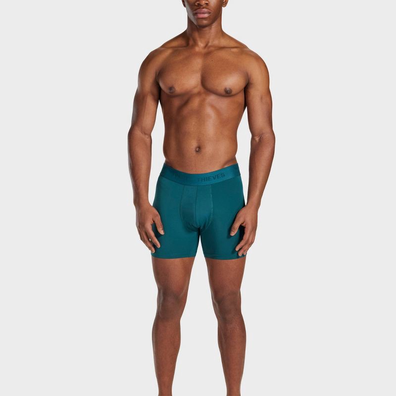 slide 3 of 10, Pair of Thieves Men's Hustle Boxer Briefs 2pk - Green/Black L: Tagless, Full Waistband Elastic, Flat Seams, 2 ct