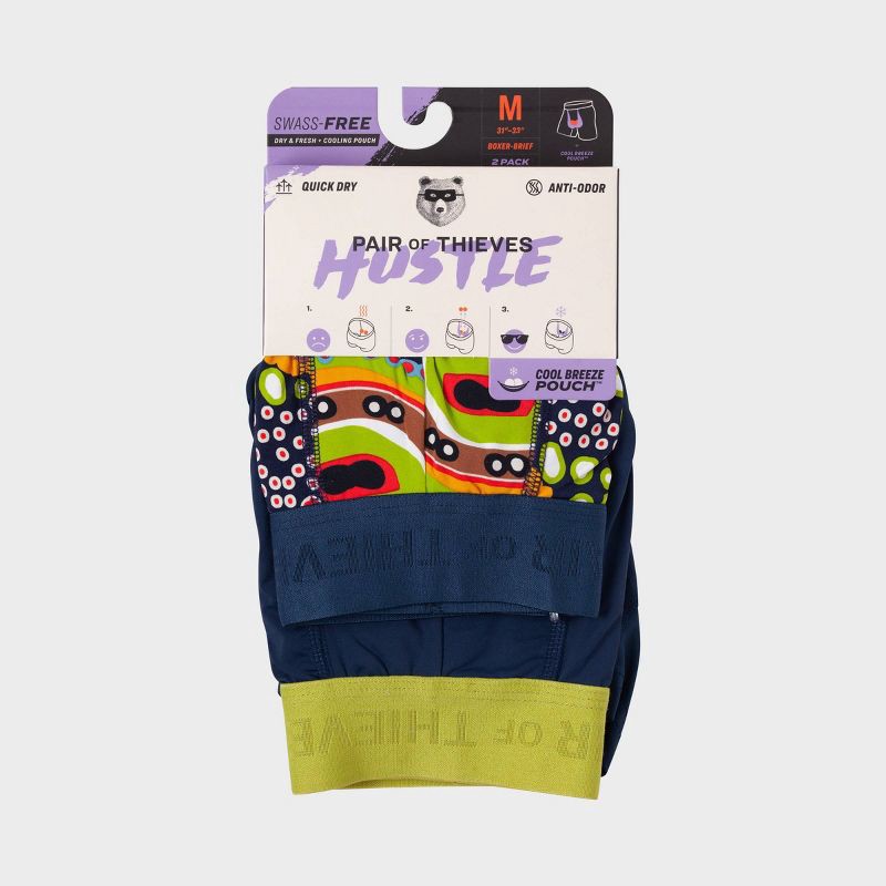 slide 4 of 12, Pair of Thieves Men's Hustle Boxer Briefs 2pk - Amoeba S: Abstract Pattern, Tagless, Full Waistband Elastic, Knit Fabric, 2 ct