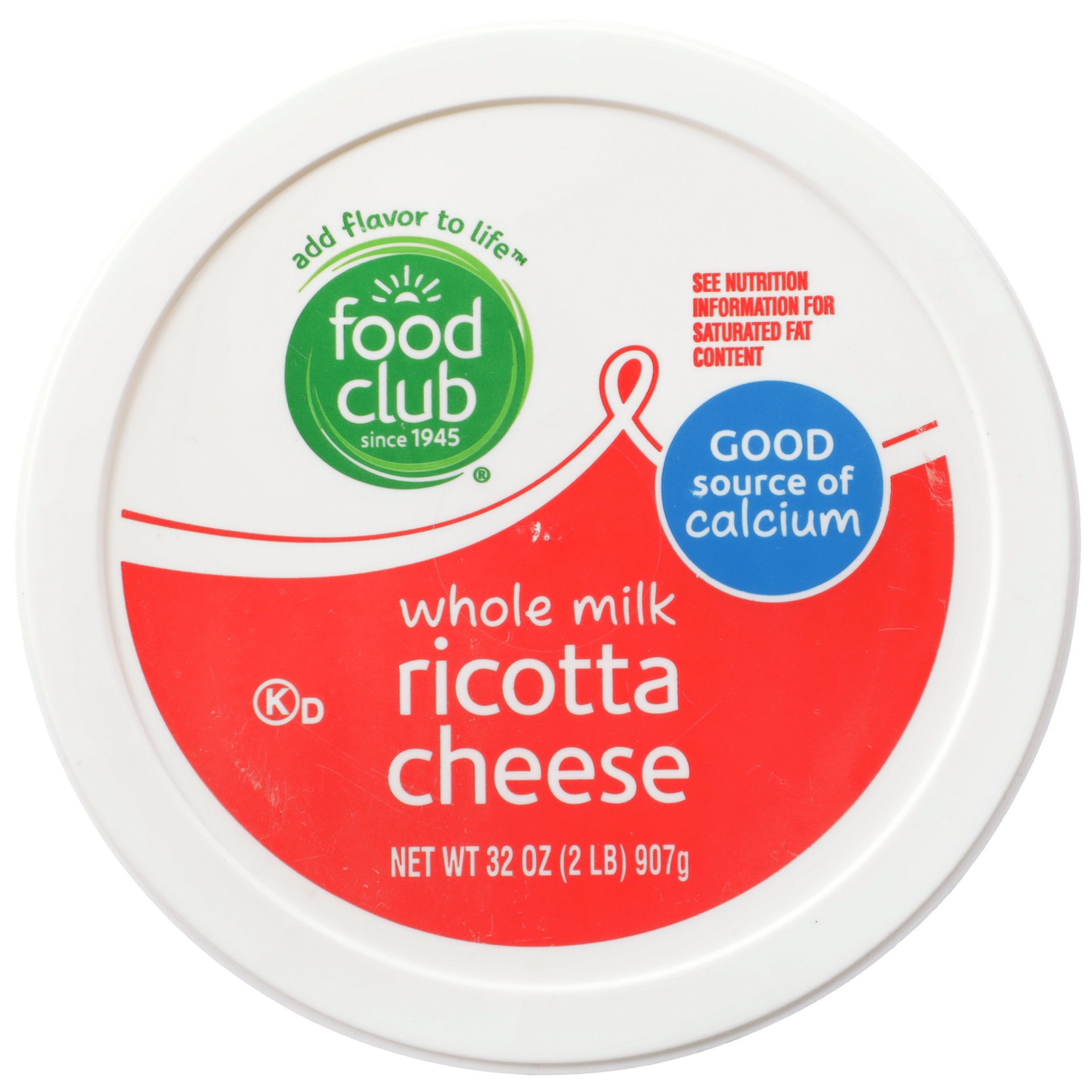 slide 6 of 6, Food Club Ricotta Cheese - Whole Milk, 32 oz