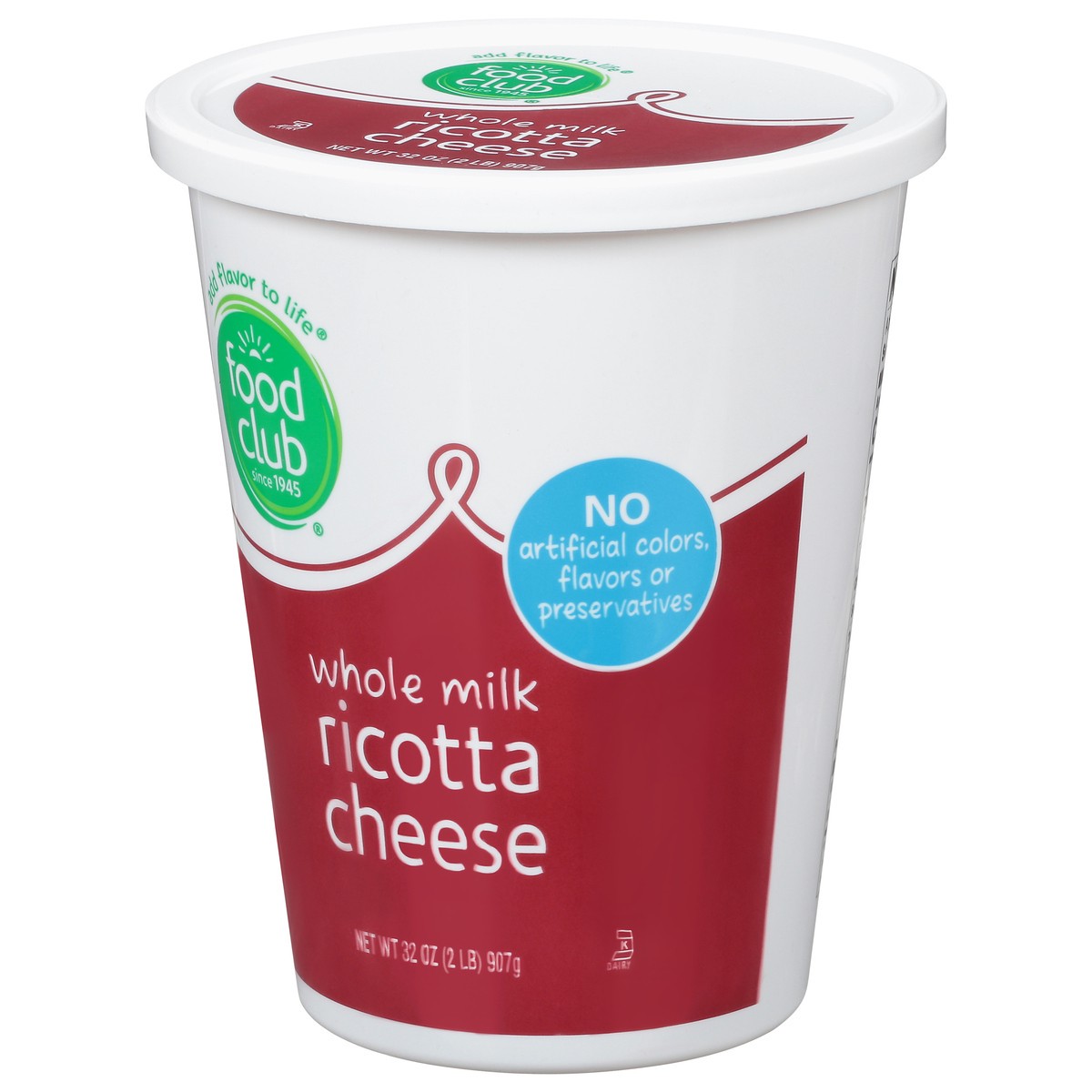 slide 2 of 14, Food Club Whole Milk Ricotta Cheese 32 oz, 32 oz