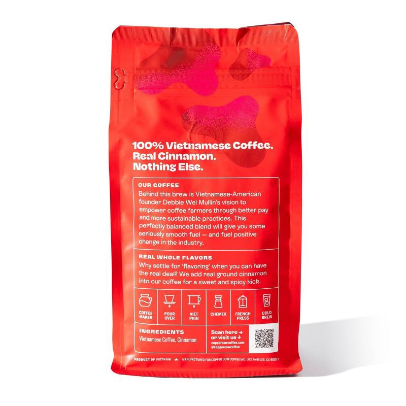 slide 3 of 12, COPPER COW COFFEE Copper Cow Churro Dark Roast Ground Vietnamese Coffee - 12oz, 12 oz