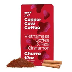 COPPER COW COFFEE Copper Cow Churro Dark Roast Ground Vietnamese Coffee - 12oz