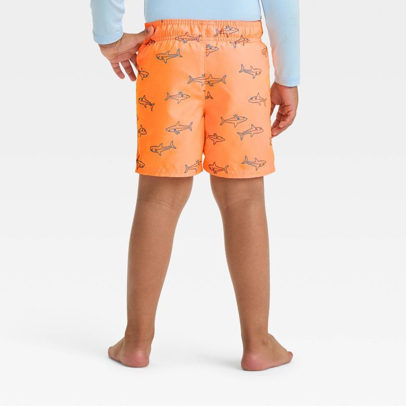 slide 2 of 4, Baby Boys' Water Reactive Shark Swim Shorts - Cat & Jack™ Orange 18M, 1 ct