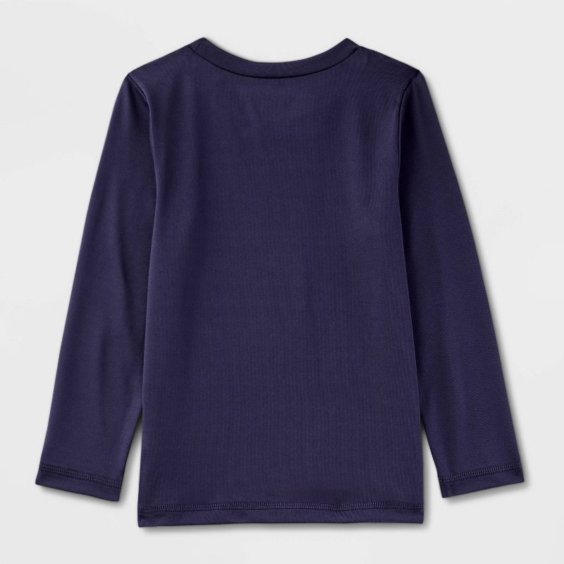 slide 2 of 3, Baby Long Sleeve Solid Rash Guard Top - Cat & Jack™ Dark Blue 18M: UPF 50+ Swimwear, Recycled Polyester, Machine Washable, 1 ct
