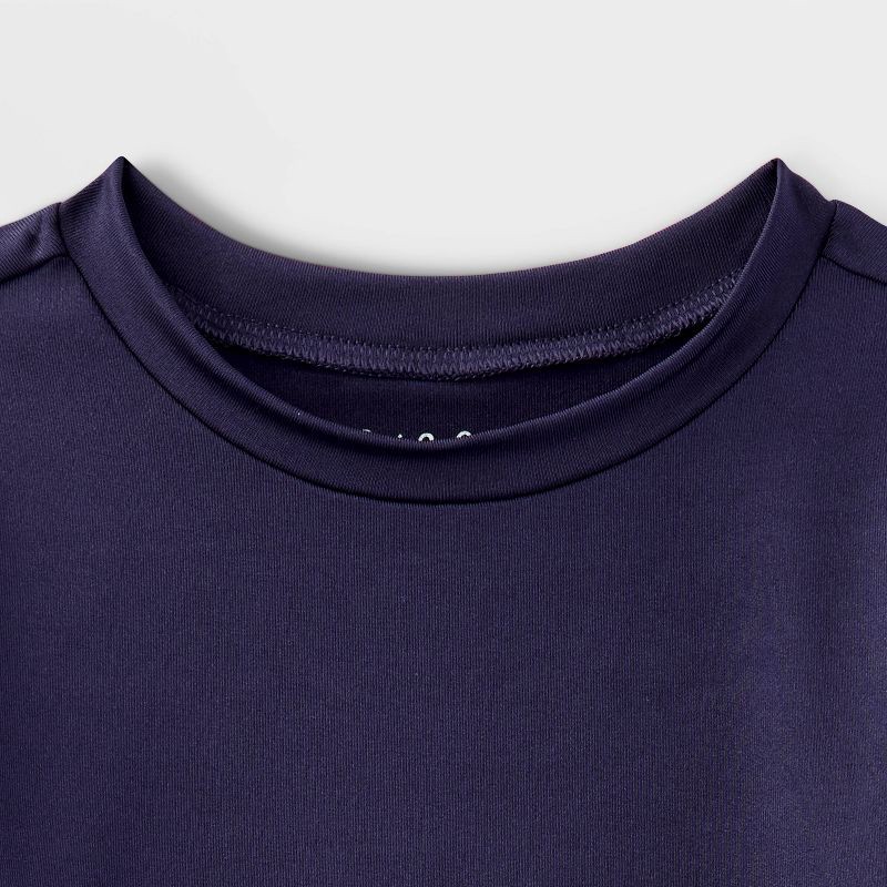 slide 3 of 3, Baby Long Sleeve Solid Rash Guard Top - Cat & Jack™ Dark Blue 18M: UPF 50+ Swimwear, Recycled Polyester, Machine Washable, 1 ct