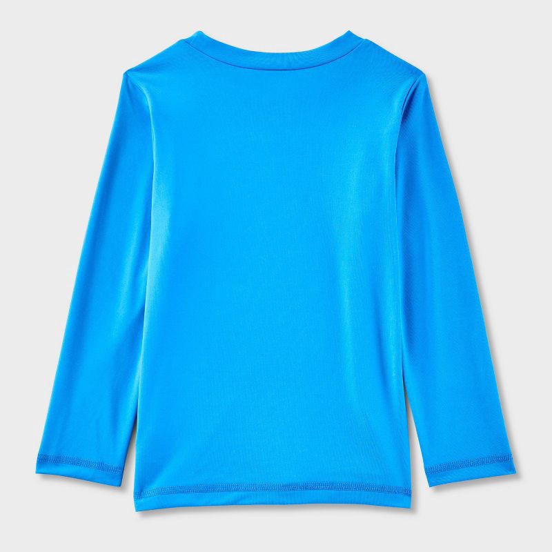 slide 2 of 3, Baby Long Sleeve Solid Rash Guard Top - Cat & Jack™ Blue 18M: UPF 50+ Swimwear, Fit, 1 ct