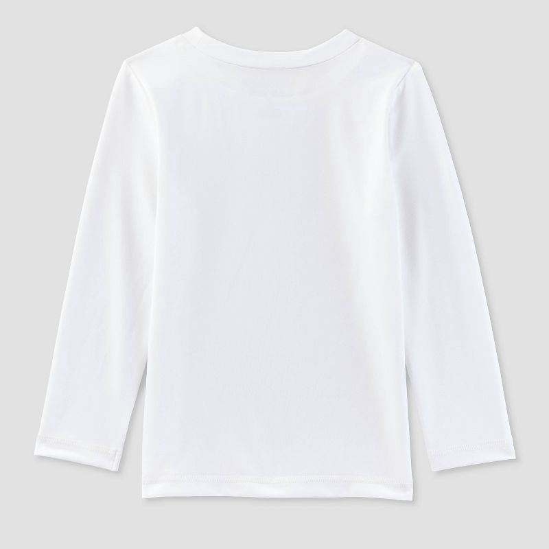 slide 2 of 3, Baby Long Sleeve Rash Guard Top - Cat & Jack™ White 18M: UPF 50+ Swimwear, Recycled Polyester, Fit, Machine Washable, 1 ct