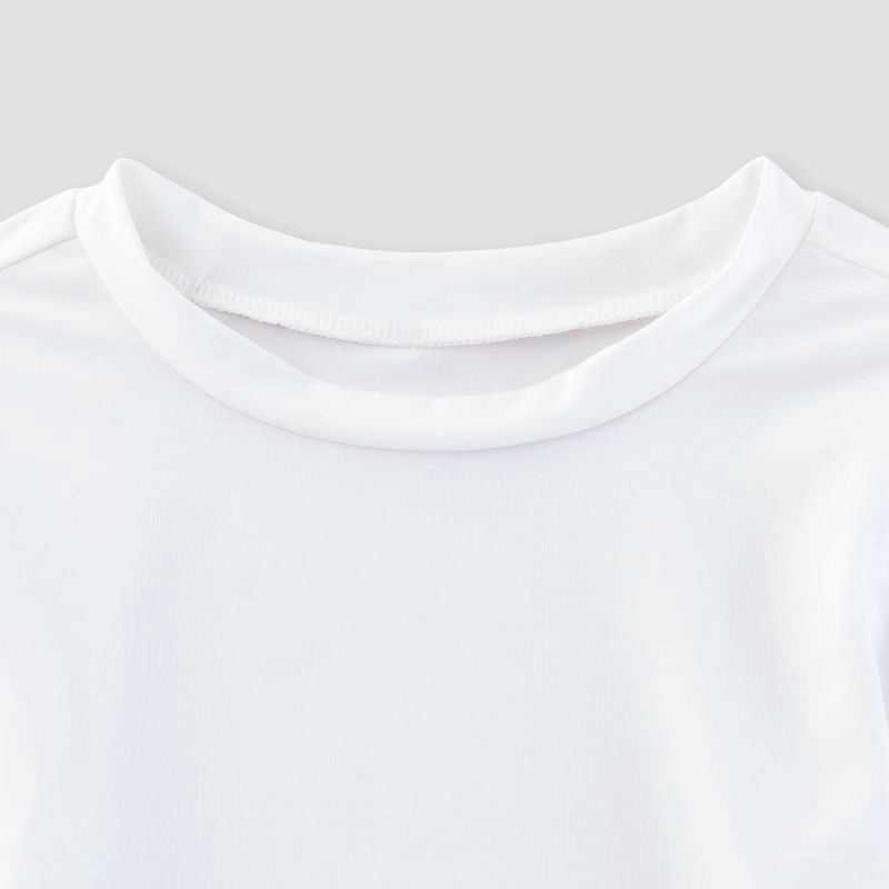 slide 3 of 3, Baby Long Sleeve Rash Guard Top - Cat & Jack™ White 18M: UPF 50+ Swimwear, Recycled Polyester, Fit, Machine Washable, 1 ct