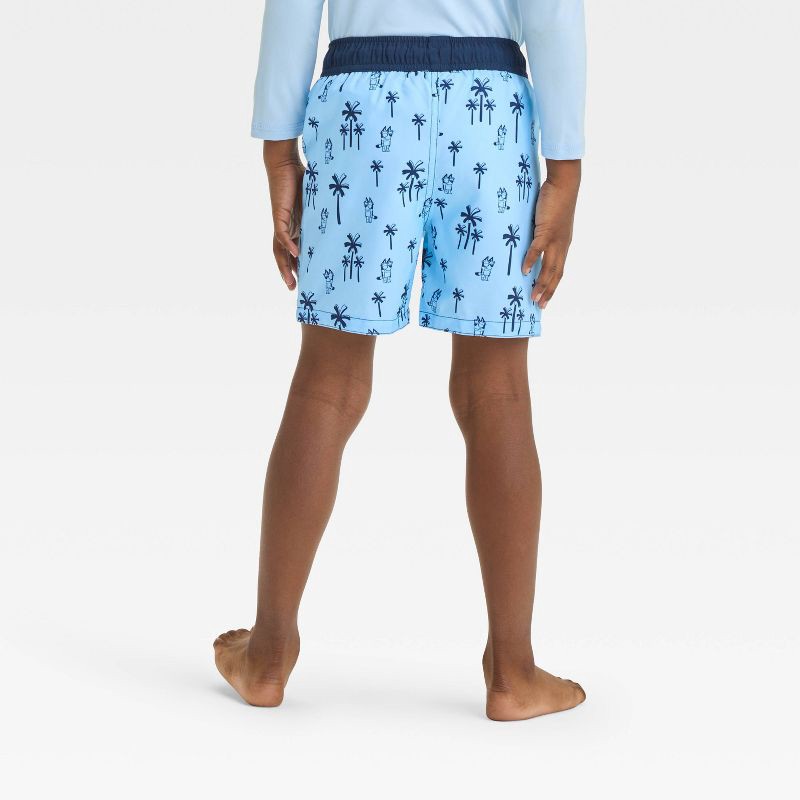 slide 2 of 3, Baby Boys' Bluey Swim Shorts - Blue 12M: Polyester Microfiber, Tagless, Mid Rise, Front Drawstring, UPF 50+ Protection, 1 ct