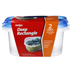 Meijer Large Rectangle Containers, 2 ct
