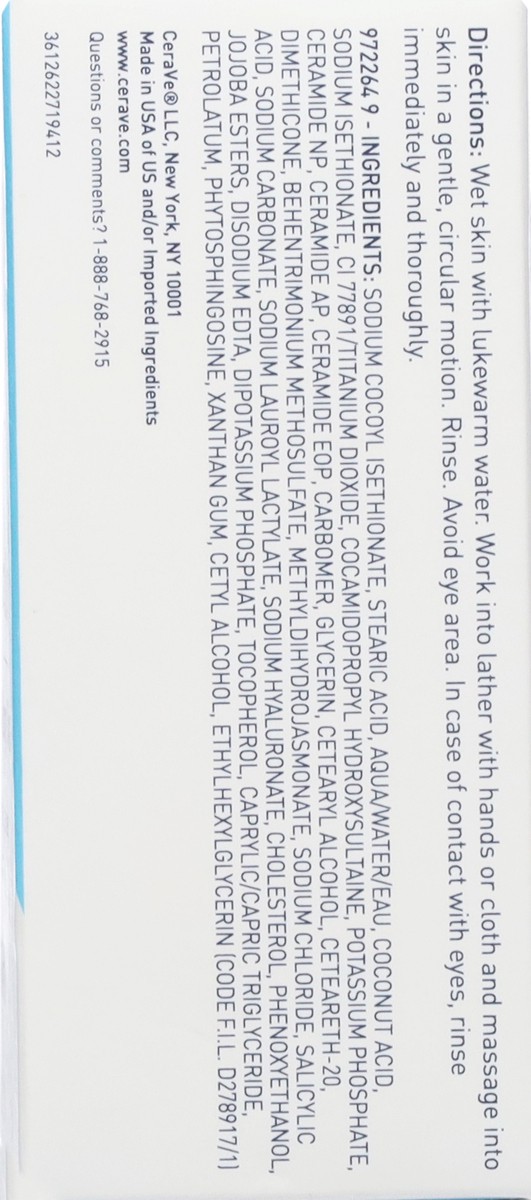 slide 9 of 9, CeraVe Salicylic Acid SA Cleanser Bar 4.5 oz, 4.5 oz