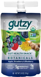 Gutzy Organic Apple Strawberry Blueberry + Ginger Dandelion Prebiotic Gut Health Snack 3.9 oz