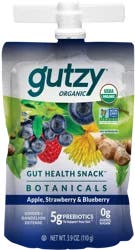 Gutzy Organic Apple Strawberry Blueberry + Ginger Dandelion Prebiotic Gut Health Snack 3.9 oz