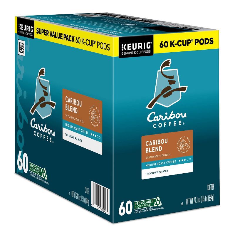 slide 9 of 11, Caribou Coffee Caribou Blend Medium Roast Coffee Keurig K-Cup Pods - Medium Roast - 60ct/24.1oz, 60 ct, 24.1 oz