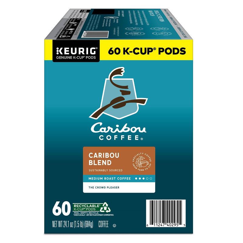 slide 11 of 11, Caribou Coffee Caribou Blend Medium Roast Coffee Keurig K-Cup Pods - Medium Roast - 60ct/24.1oz, 60 ct, 24.1 oz