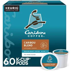 Caribou Coffee Caribou Blend Medium Roast Coffee Keurig K-Cup Pods - Medium Roast - 60ct/24.1oz