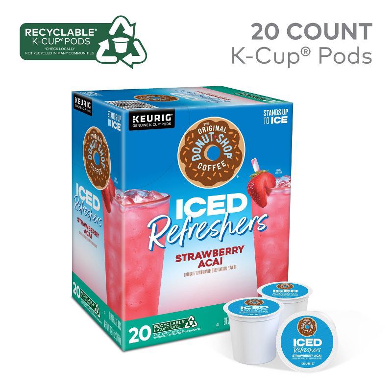 slide 2 of 10, The Original Donut Shop Strawberry Acai Keurig K-Cup Iced Refresher Pods - 20ct, 20 ct