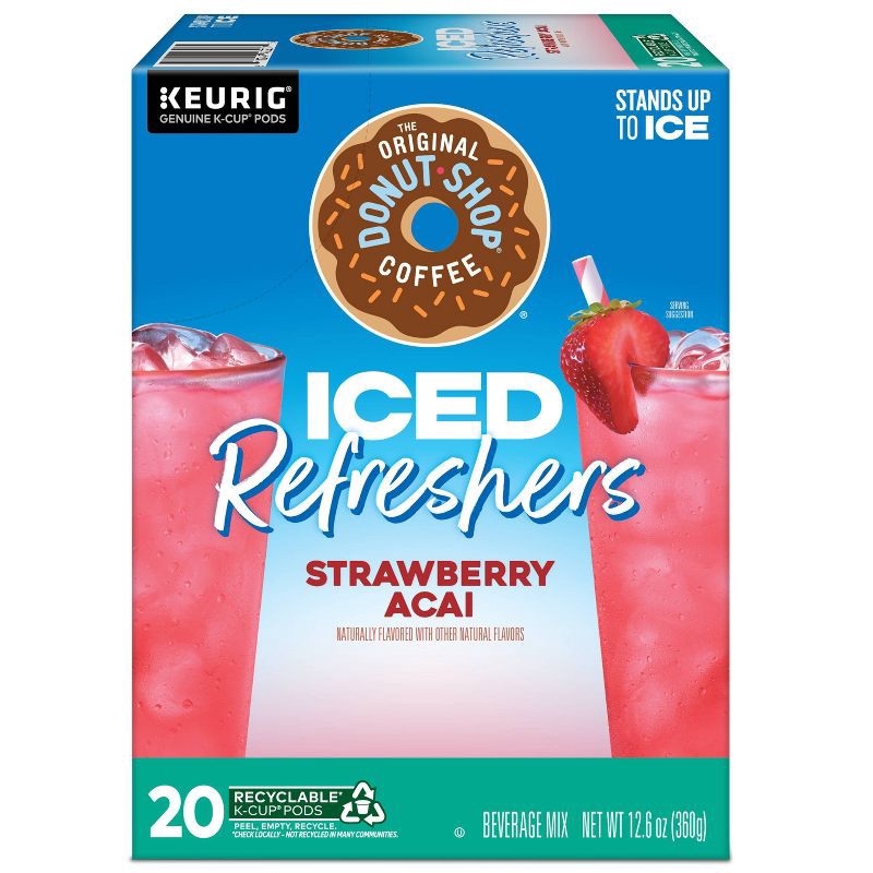 slide 7 of 10, The Original Donut Shop Strawberry Acai Keurig K-Cup Iced Refresher Pods - 20ct, 20 ct