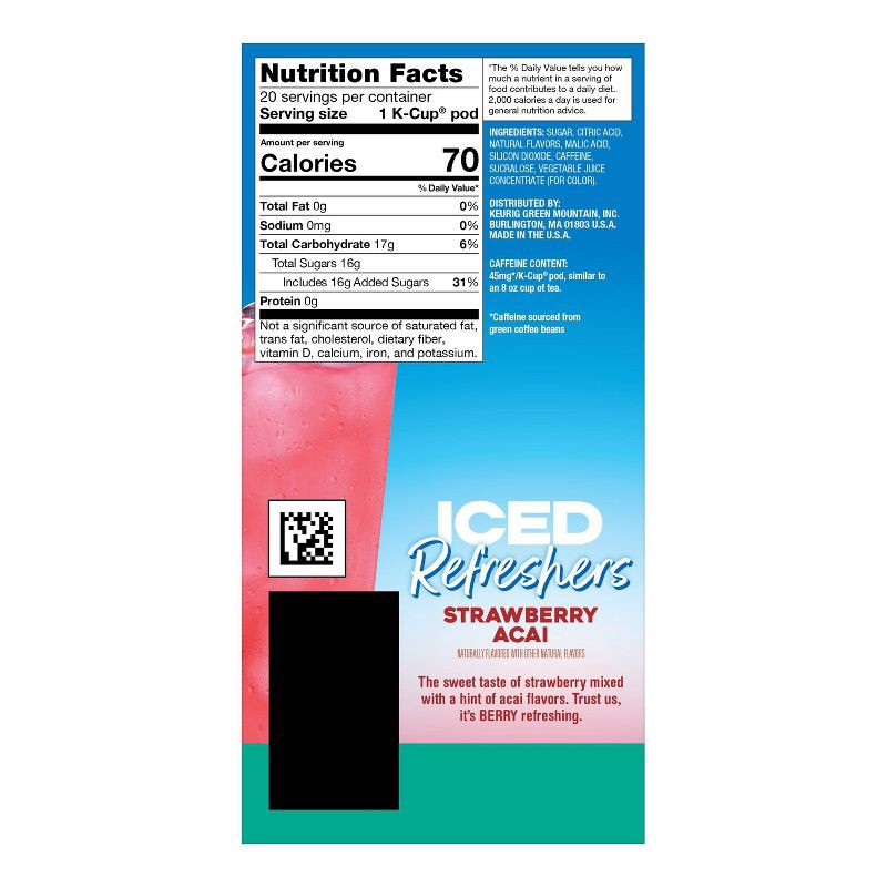 slide 8 of 10, The Original Donut Shop Strawberry Acai Keurig K-Cup Iced Refresher Pods - 20ct, 20 ct