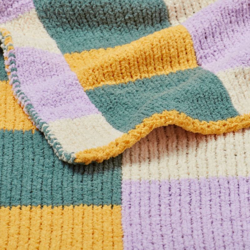 slide 3 of 3, Plaid Kids' Throw Blanket Purple/Green - Pillowfort™, 1 ct