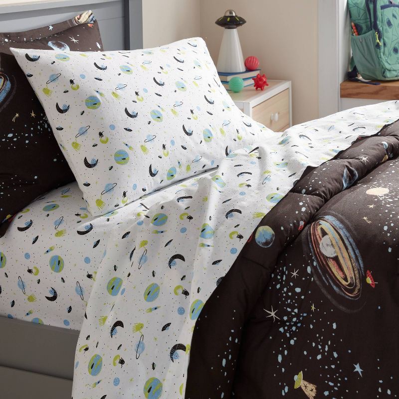 slide 2 of 4, Twin Space Kids' Cotton Sheet Set - Pillowfort™, 1 ct