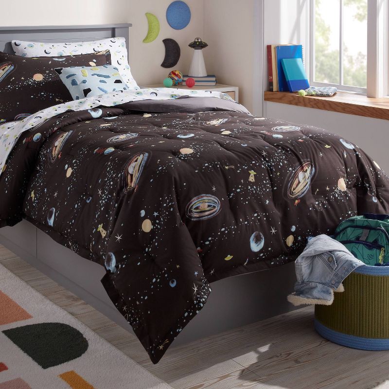 slide 2 of 5, Full/Queen Space Kids' Comforter Set - Pillowfort™, 1 ct