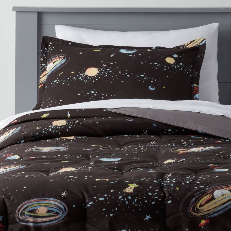 slide 1 of 5, Full/Queen Space Kids' Comforter Set - Pillowfort™, 1 ct