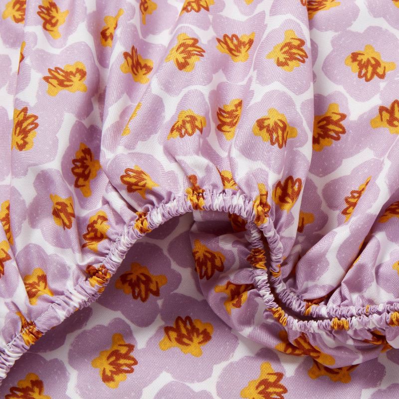 slide 4 of 4, Full Purple Flowers Kids' Sheet Set - Pillowfort™, 1 ct