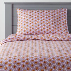 Twin Purple Flowers Kids' Sheet Set - Pillowfort™