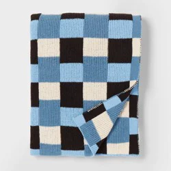 Plaid Kids' Throw Blanket Blue/Black - Pillowfort™