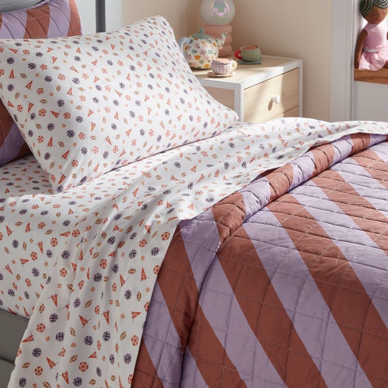slide 2 of 4, Full Girl Sport Kids' Cotton Sheet Set - Pillowfort™, 1 ct