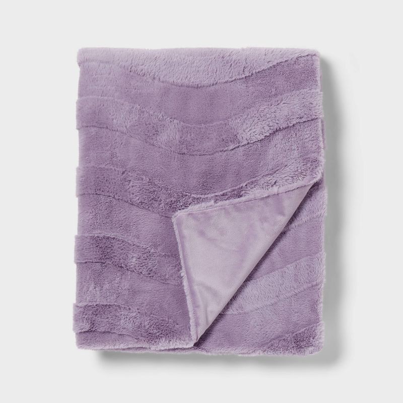 slide 1 of 3, Purple Wave Kids' Plush Throw Blanket - Pillowfort™, 1 ct
